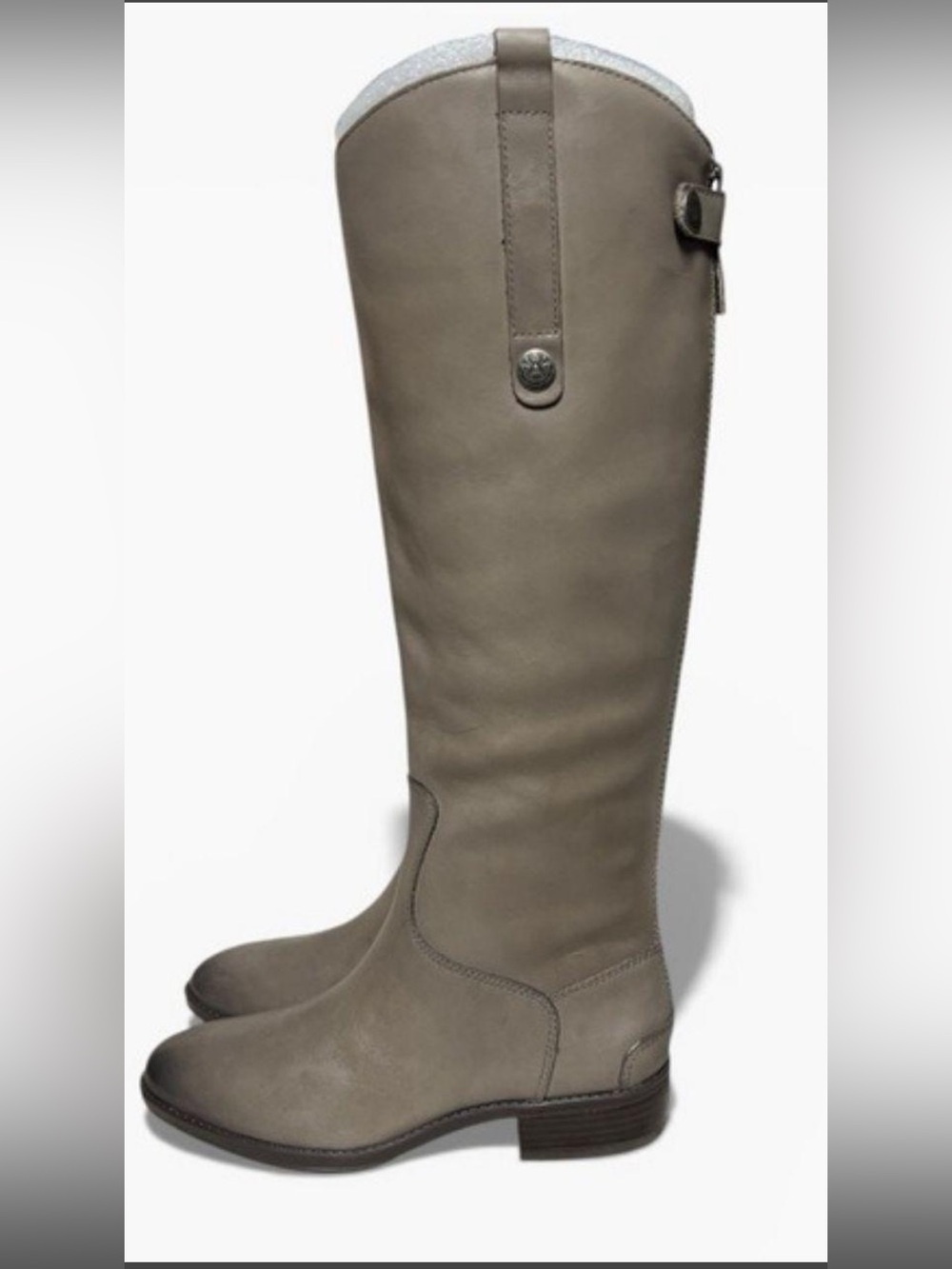 Sam Edelman Gray Leather Over-The-Knee Boots